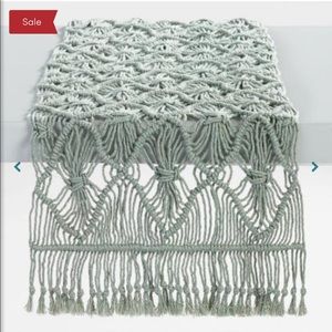 Jadeite Green Macrame Table Runner